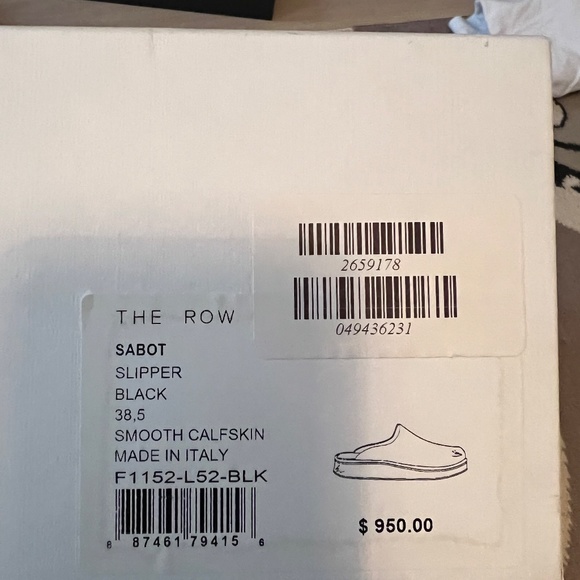 The Row Sabot Black Leather Mules NWB Size 38.5 - Picture 7 of 9